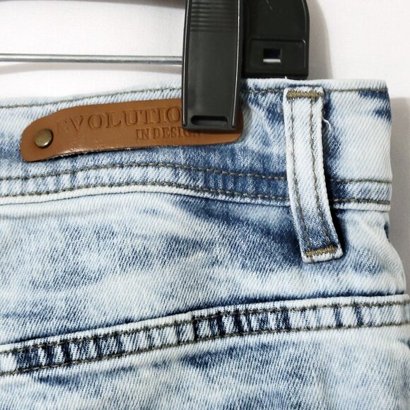 Evolution In Design Mens Denim Cutoff Shorts Size 36 Distressed Acid Wash Urban - Picture 8 of 14